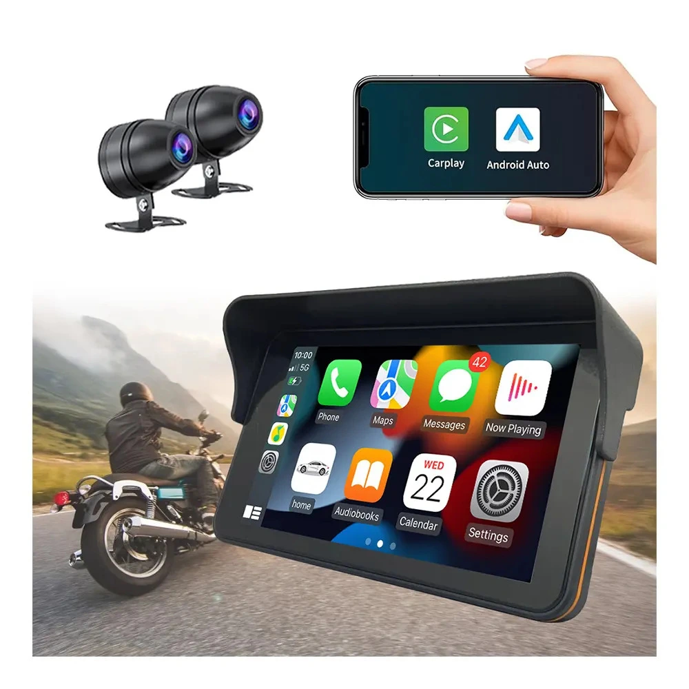 Motorcycle multimedia display by Carpuride with wireless CarPlay support